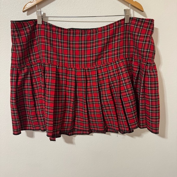 Tripp nyc Dresses & Skirts - Vintage TRIPP NYC Skirt Red Black Plaid Pleated Mini Retro Hot Topic Grunge-22